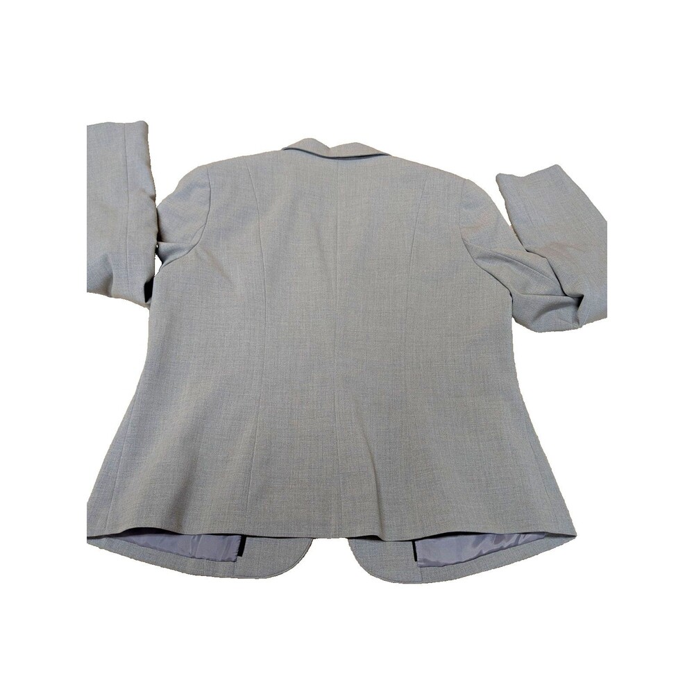 Worthington Womens Gray One-Button Lined Blazer Solid Long Sleeve Short Size L